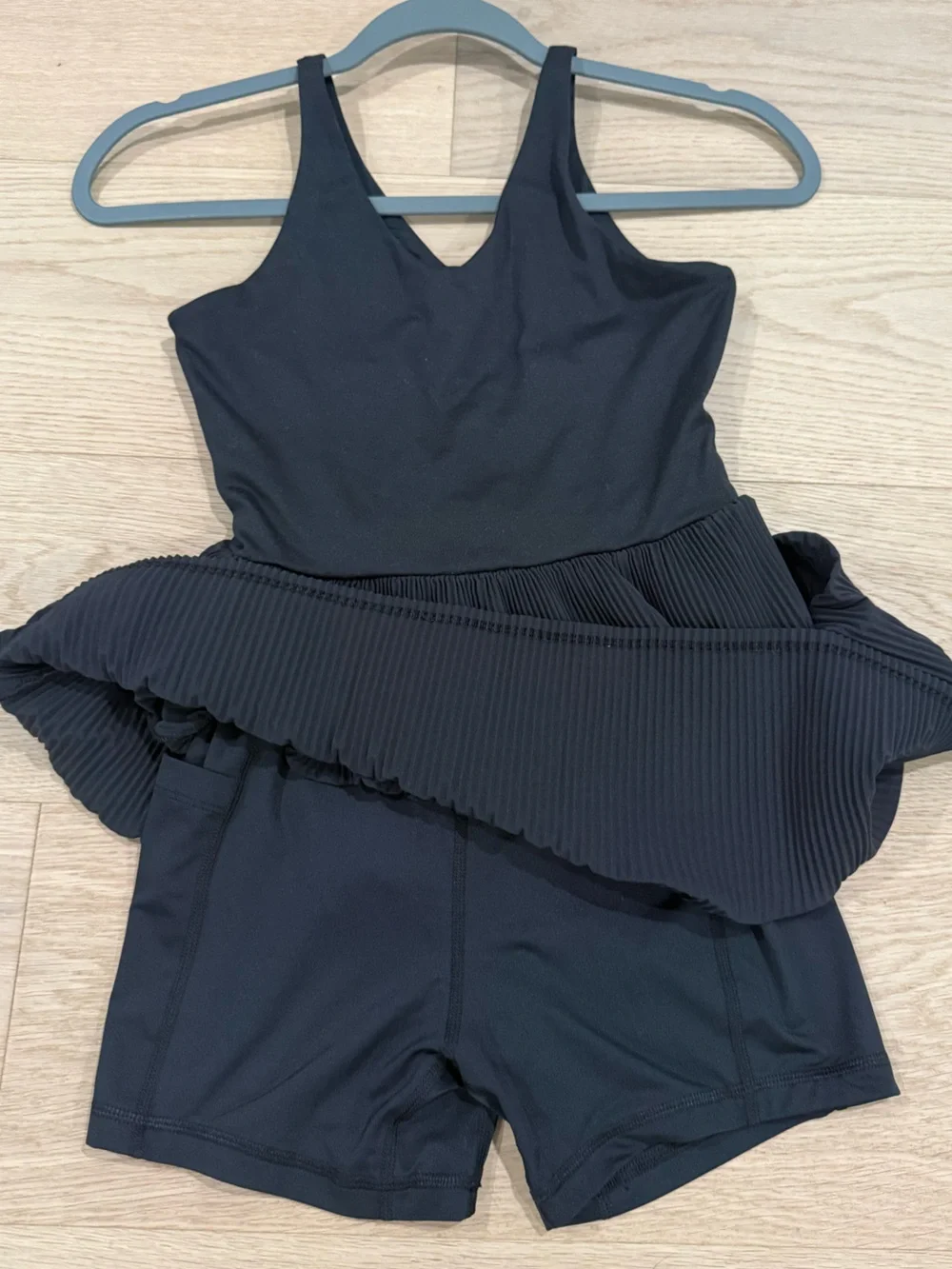 all in motion Black Pleated Tank Dress for Kids